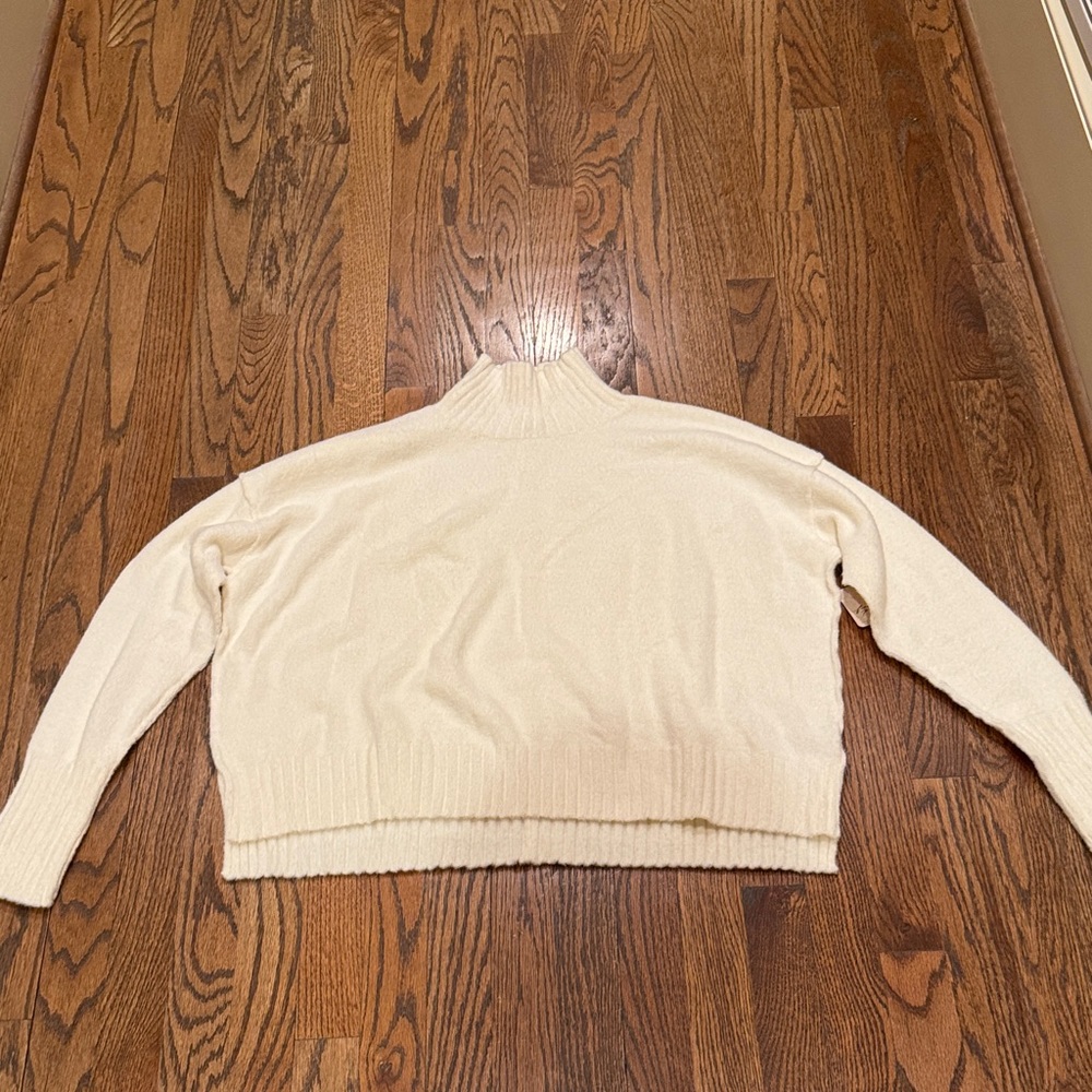 Free People Cream Turtleneck Sweater